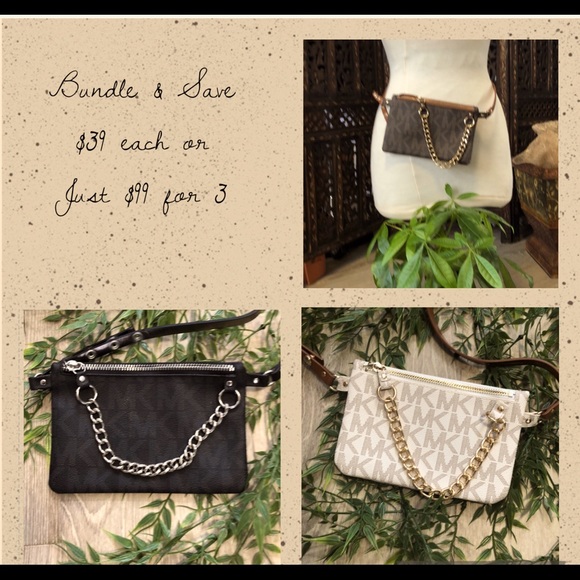 MICHAEL KORS WHITE POUCH & BELT - Picture 3 of 5